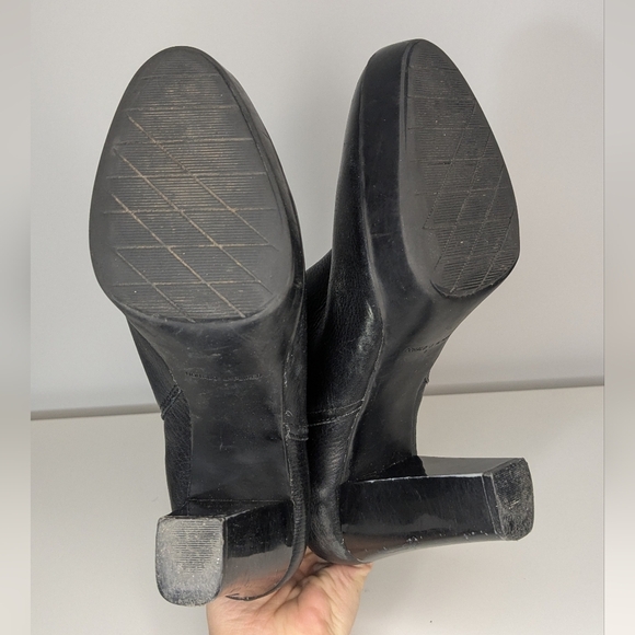 Donald J Pliner Black Milan2 Soft Leather Platform Heel Boots Size 7 - Picture 9 of 11